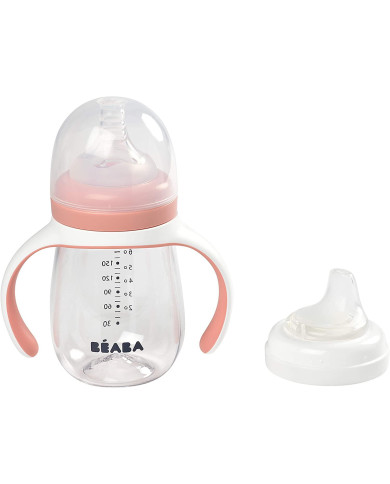 BEABA MOKOMASIS BUTELIUKAS-GERTUVĖ 2IN1, 210 ML, OLD PINK