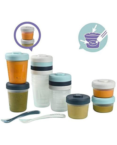 BEABA MAITINIMO PRADŽIOS RINKINYS, 2x90, 4x150, 6x250, 2 SILIKONINIAI ŠAUKŠTELIAI, STORM