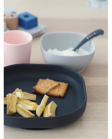 BEABA SILIKONINIS 4 VNT. PIETŲ RINKINYS,  NIGHT BLUE