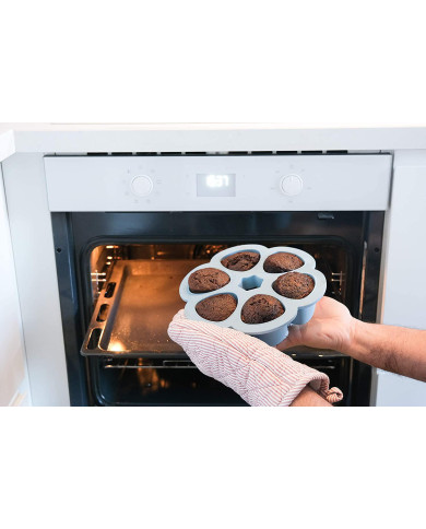 BEABA SILIKONINIS KŪDIKIO MAISTO KONTEINERIS MULTIPORTIONS, (6x90 ML), BLUE