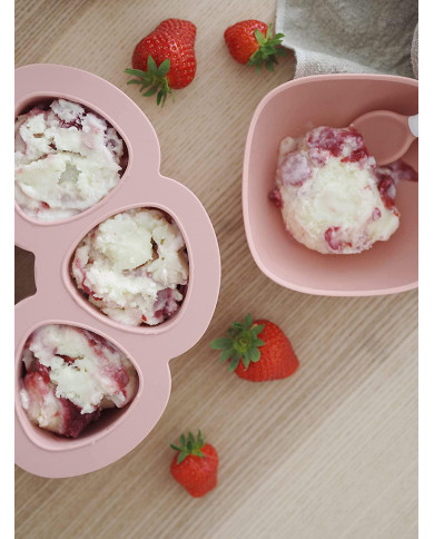 BEABA SILIKONINIS KŪDIKIO MAISTO KONTEINERIS MULTIPORTIONS, (6x90 ML), OLD PINK 