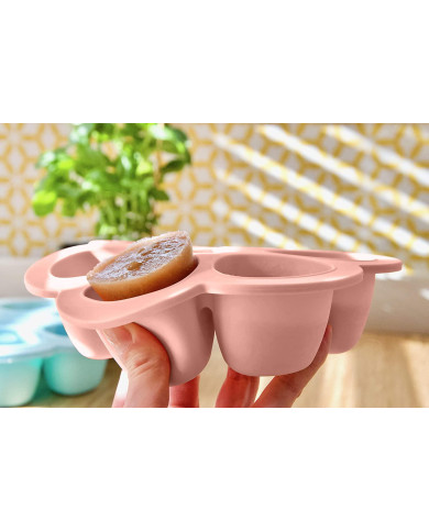 BEABA SILIKONINIS KŪDIKIO MAISTO KONTEINERIS MULTIPORTIONS, XL (6x150 ML), PINK