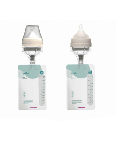 SPECTRA MAIŠELIAI PIENO SAUGOJIMUI, 10 VNT., 200 ML, SU JUNGTIMI