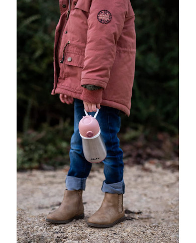 BEABA METALINĖ GERTUVĖ NUO 18 MĖN.,350 ML, OLD PINK