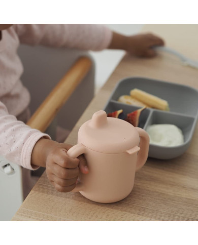 BEABA SILIKONINIS 3 DALIŲ PIETŲ RINKINYS VAIKAMS, PINK