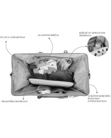 CHILDHOME DIDELIS MAMOS REIKMENŲ KREPŠYS MOMMY BAG, PUFFERED - BEIGE