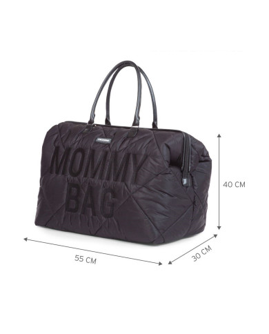 CHILDHOME DIDELIS MAMOS REIKMENŲ KREPŠYS MOMMY BAG, PUFFERED - BLACK