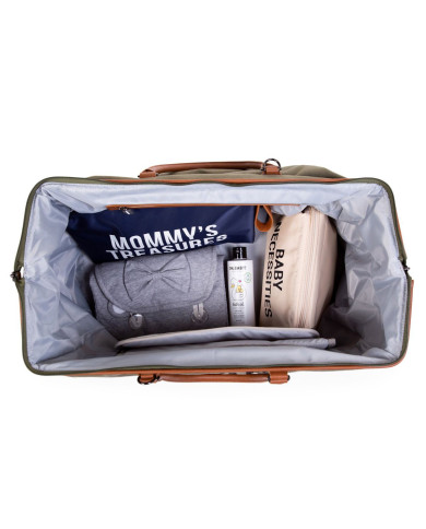CHILDHOME DIDELIS MAMOS REIKMENŲ KREPŠYS MOMMY BAG, CANVAS - KHAKI