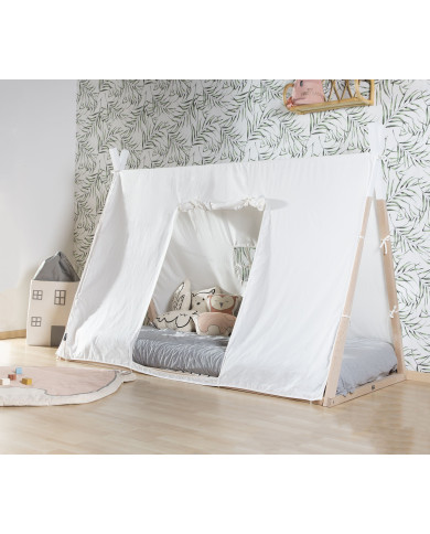 CHILDHOME MEDINĖ TIPI LOVA 90X200 CM, NATURAL WHITE
