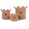CHILDHOME DAIKTŲ LAIKYMO 3 VNT. KREPŠIŲ RINKINYS TEDDY, BEIGE