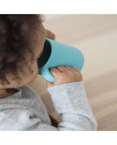 BEABA SILIKONINIS 2-IN-1 MOKOMASIS PUODELIS, BLUE 