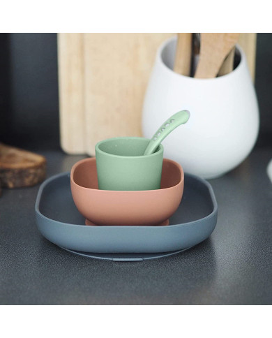 BEABA SILIKONINIS 4 VNT. PIETŲ RINKINYS, MINERAL