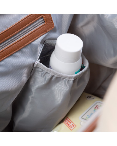 CHILDHOME DIDELIS MAMOS REIKMENŲ KREPŠYS MOMMY BAG SIGNATURE, CANVAS – OFF WHITE