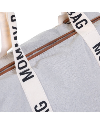 CHILDHOME DIDELIS MAMOS REIKMENŲ KREPŠYS MOMMY BAG SIGNATURE, CANVAS – OFF WHITE