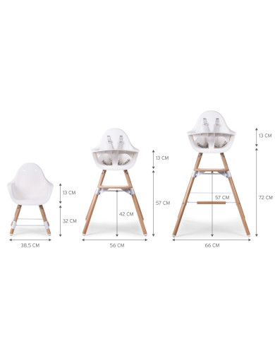CHILDHOME EVOLU 2 MAITINIMO KĖDUTĖ, NATURAL WHITE