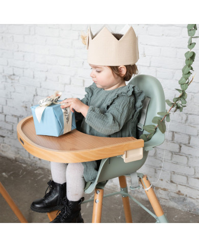 CHILDHOME EVOLU MAITINIMO KĖDUTĖS STALIUKAS, WOOD NATURAL