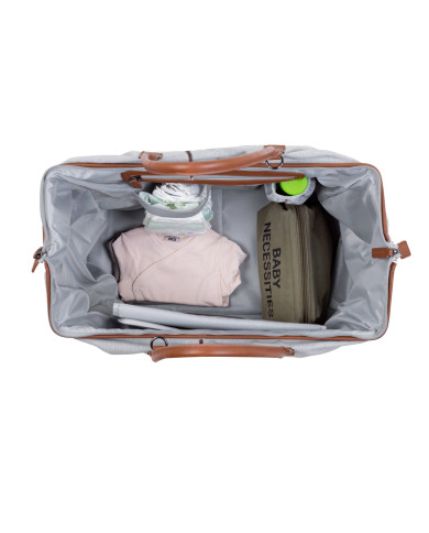 CHILDHOME DIDELIS MAMOS REIKMENŲ KREPŠYS MOMMY BAG, CANVAS - GREY