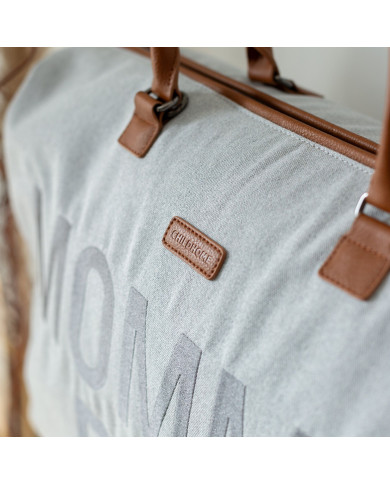 CHILDHOME DIDELIS MAMOS REIKMENŲ KREPŠYS MOMMY BAG, CANVAS - GREY