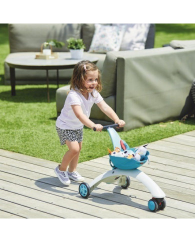 TINY LOVE STUMDUKAS-PASPIRTUKAS 5IN1, WALK BEHIND AND RIDE ON, BLUE