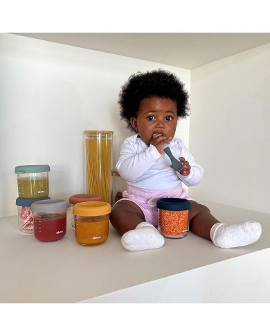 BEABA STIKLINIŲ INDELIŲ RINKINYS (6 VNT. PO 250 ML), SUNRISE	