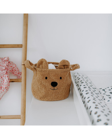 CHILDHOME DAIKTŲ IR ŽAISLŲ LAIKYMO KREPŠYS 25X20X20 CM, TEDDY BEIGE
