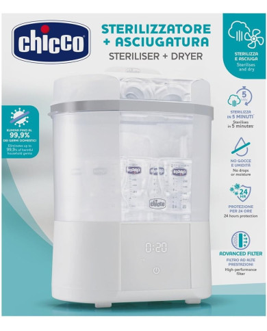 CHICCO BUTELIUKŲ STERILIZATORIUS ALL IN ONE SU DŽIOVINIMO FUNKCIJA	