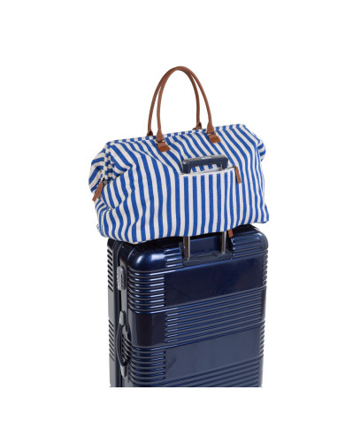 CHILDHOME DIDELIS MAMOS REIKMENŲ KREPŠYS MOMMY BAG,  STRIPES - ELECTRIC BLUE/LIGHT BLUE