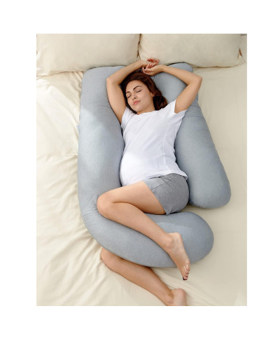 MOMCOZY MULTIFUNKCINĖ NĖŠČIOSIOS PAGALVĖ SU VĖSINANČIU AUDINIU, U FORMOS