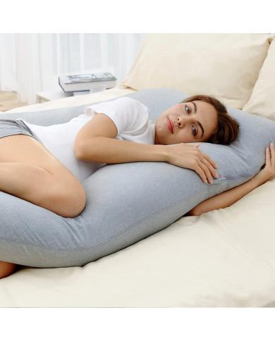 MOMCOZY MULTIFUNKCINĖ NĖŠČIOSIOS PAGALVĖ SU VĖSINANČIU AUDINIU, U FORMOS