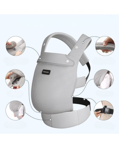 MOMCOZY ERGONOMINĖ KŪDIKIŲ NEŠIOKLĖ SU TINKLELIU, PILKA