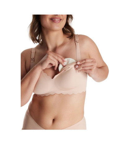 MOMCOZY BESIŪLĖ LIEMENĖLĖ NĖŠČIOSIOMS IR MAITINANČIOMS FLORAL YN46, OYSTER PINK, M DYDIS