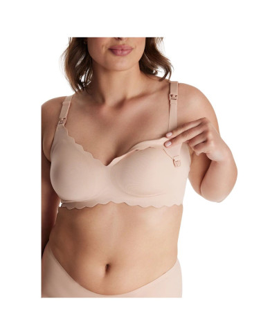 MOMCOZY BESIŪLĖ LIEMENĖLĖ NĖŠČIOSOMS IR MAITINANČIOMS FLORAL YN46, OYSTER PINK, L DYDIS