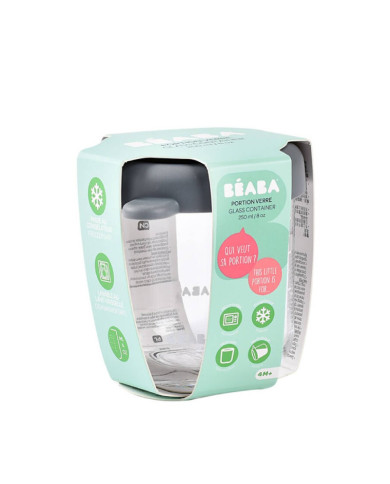 BEABA STIKLINIS MAISTO INDELIS SU DANGTELIU, MINERAL GREY, 250 ML 