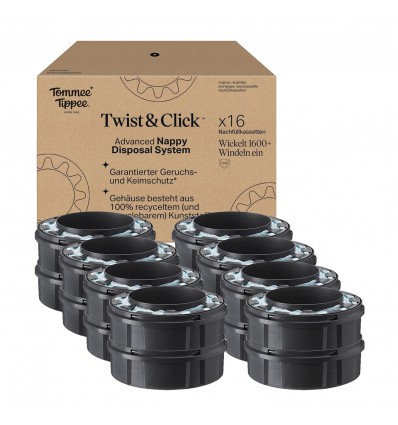 TOMMEE TIPPEE SANGENIC TWIST AND CLICK ADVANCED KASETĖS, 16 VNT. RINKINYS	