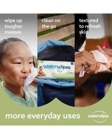 WATERWIPES BEKAVAPĖS DRĖGNOS SERVETĖLĖS 12 PAKUOČIŲ PO 60 VNT. SENSITIVE