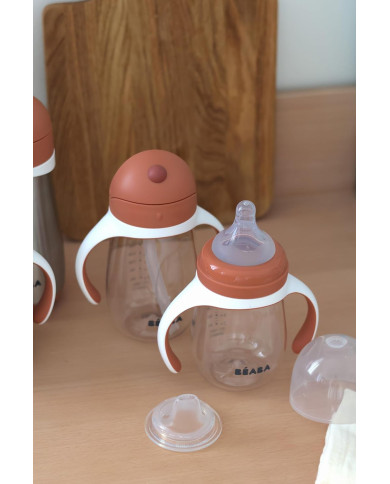 BEABA MOKOMASIS BUTELIUKAS-GERTUVĖ 2IN1, 210 ML, TERRACOTTA