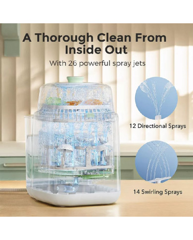 MOMCOZY BUTELIUKŲ PLOVYKLA KLEANPAL PRO SU STERILIZAVIMO IR DŽIOVINIMO FUNKCIJA