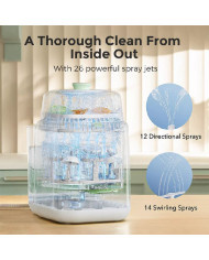 MOMCOZY BUTELIUKŲ PLOVYKLA KLEANPAL PRO SU STERILIZAVIMO IR DŽIOVINIMO FUNKCIJA