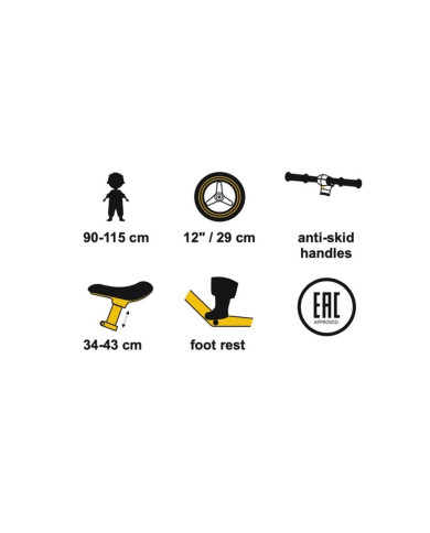 TUTIS BALANSINIS DVIRATUKAS, YELLOW