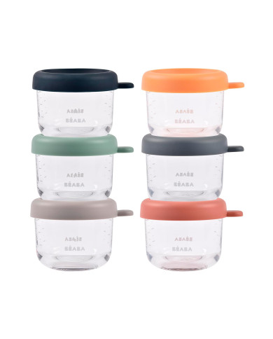 BEABA STIKLINIŲ INDELIŲ RINKINYS (6 VNT. PO 150 ML), SUNRISE