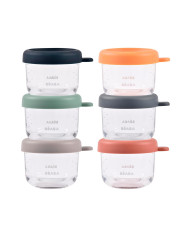 BEABA STIKLINIŲ INDELIŲ RINKINYS (6 VNT. PO 150 ML), SUNRISE