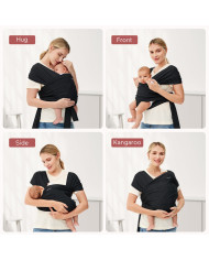 MOMCOZY KŪDIKIŲ VAIKJUOSTĖ-NEŠIOKLĖ, JUODA