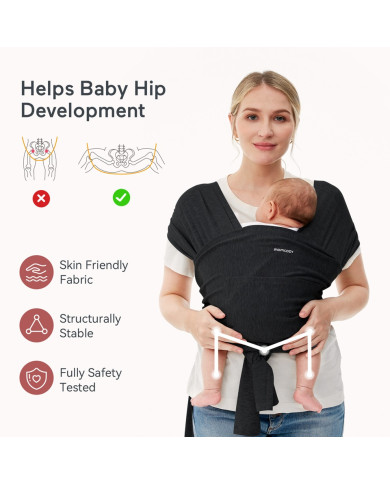 MOMCOZY KŪDIKIŲ VAIKJUOSTĖ-NEŠIOKLĖ, JUODA