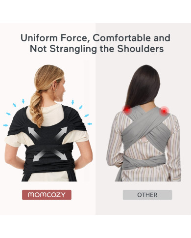 MOMCOZY KŪDIKIŲ VAIKJUOSTĖ-NEŠIOKLĖ, JUODA