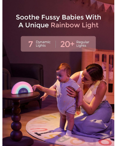 MOMCOZY BALTOJO TRIUKŠMO APARATAS ŽADINTUVAS DREAMSYNC™ SU VAIVORYKŠTĖS ŠVIESA, GREY