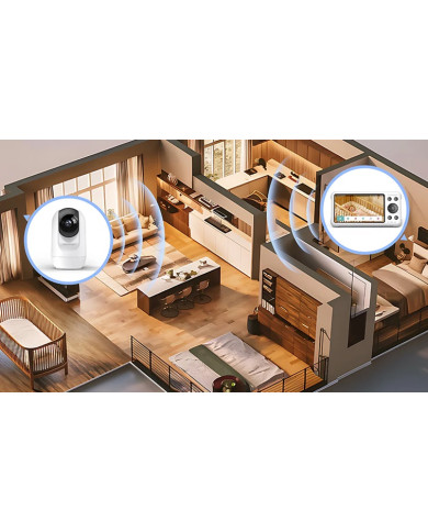 MOMCOZY SMART 5.0 COLIŲ VIDEO AUKLĖ BM04 SU WIFI FUNKCIJA