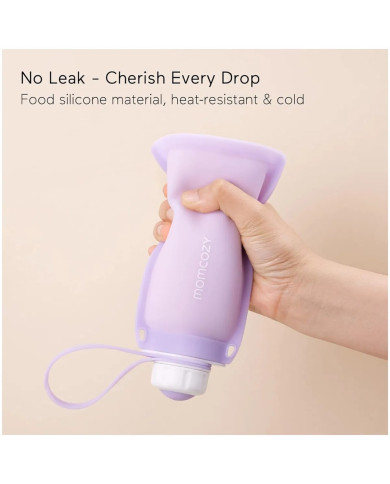 MOMCOZY DAUGKARTINIAI SILIKONINIAI PIENO LAIKYMO MAIŠELIAI, 5 VNT., RAUSVI