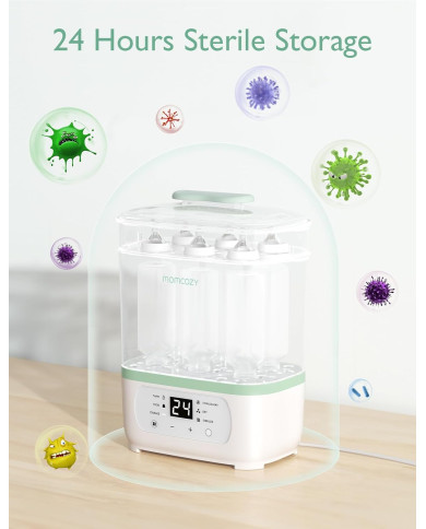 MOMCOZY 8-IN-1 ELEKTRINIS GARŲ BUTELIUKŲ STERILIZATORIUS KŪDIKIAMS