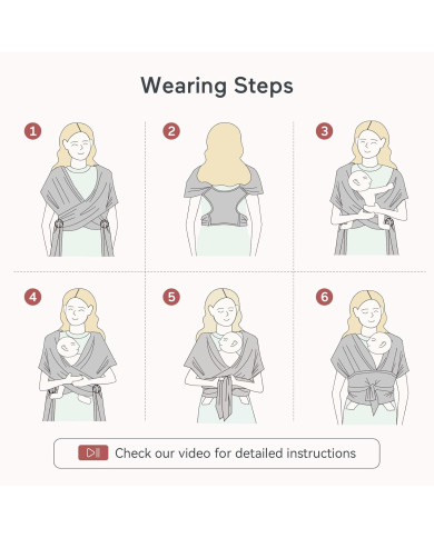 MOMCOZY KŪDIKIŲ VAIKJUOSTĖ-NEŠIOKLĖ, TAMSIAI PILKA