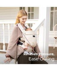 MOMCOZY ERGONOMINĖ KŪDIKIŲ NEŠIOKLĖ PUREHUG IŠ NATŪRALAUS LINO, LIGHT AMBER